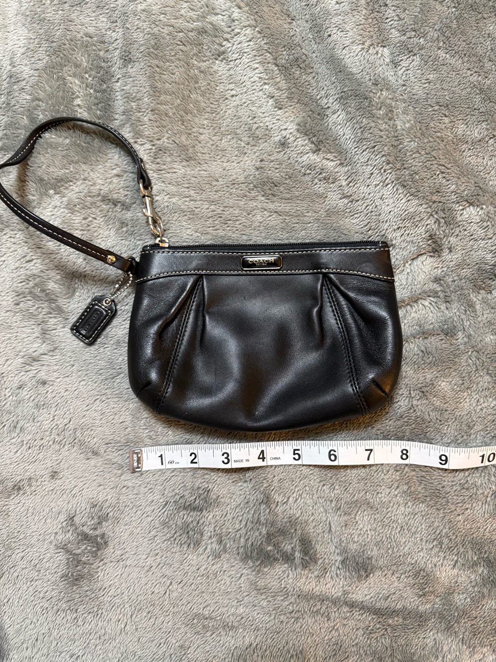 Coach Dark Brown Leather Wristlet Clutch